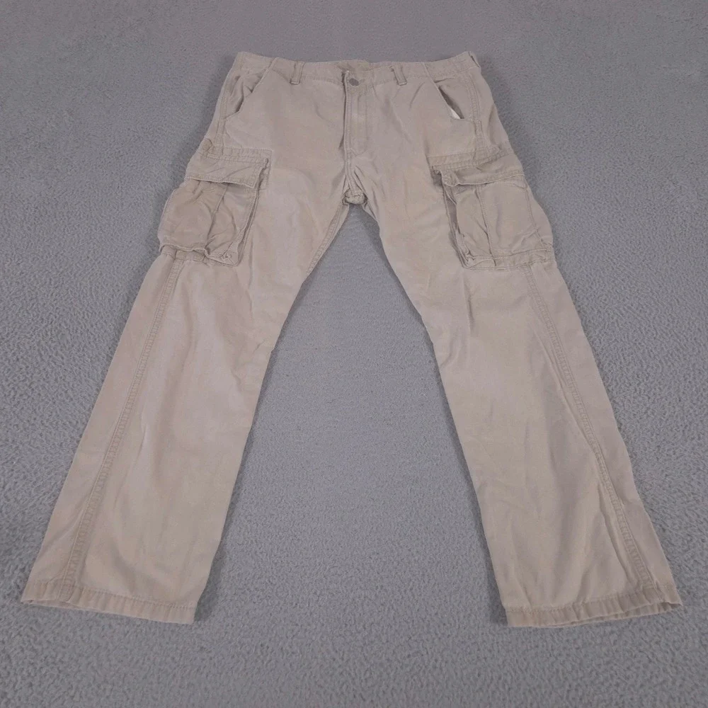 Levi's Pants Mens 34x30 Tan Straight Leg Cotton Cargo Utility Multi-Pocket Khaki